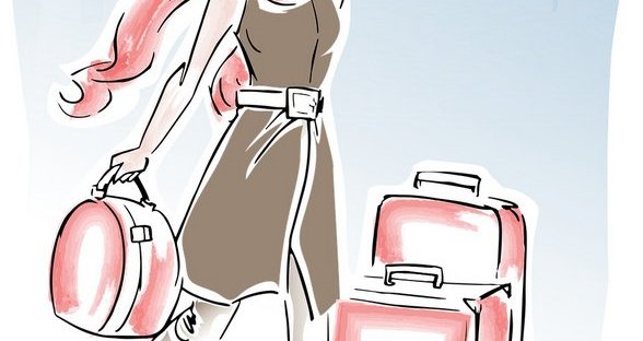 jeune fille valise